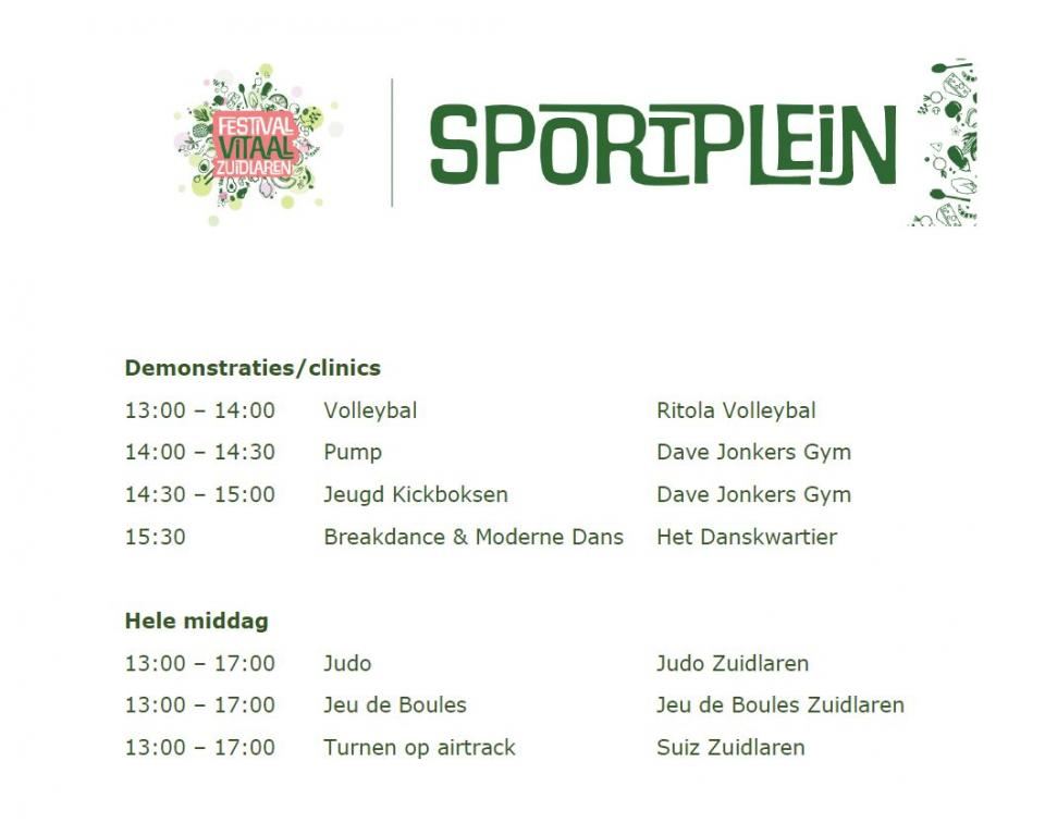 Programma Sport Plein